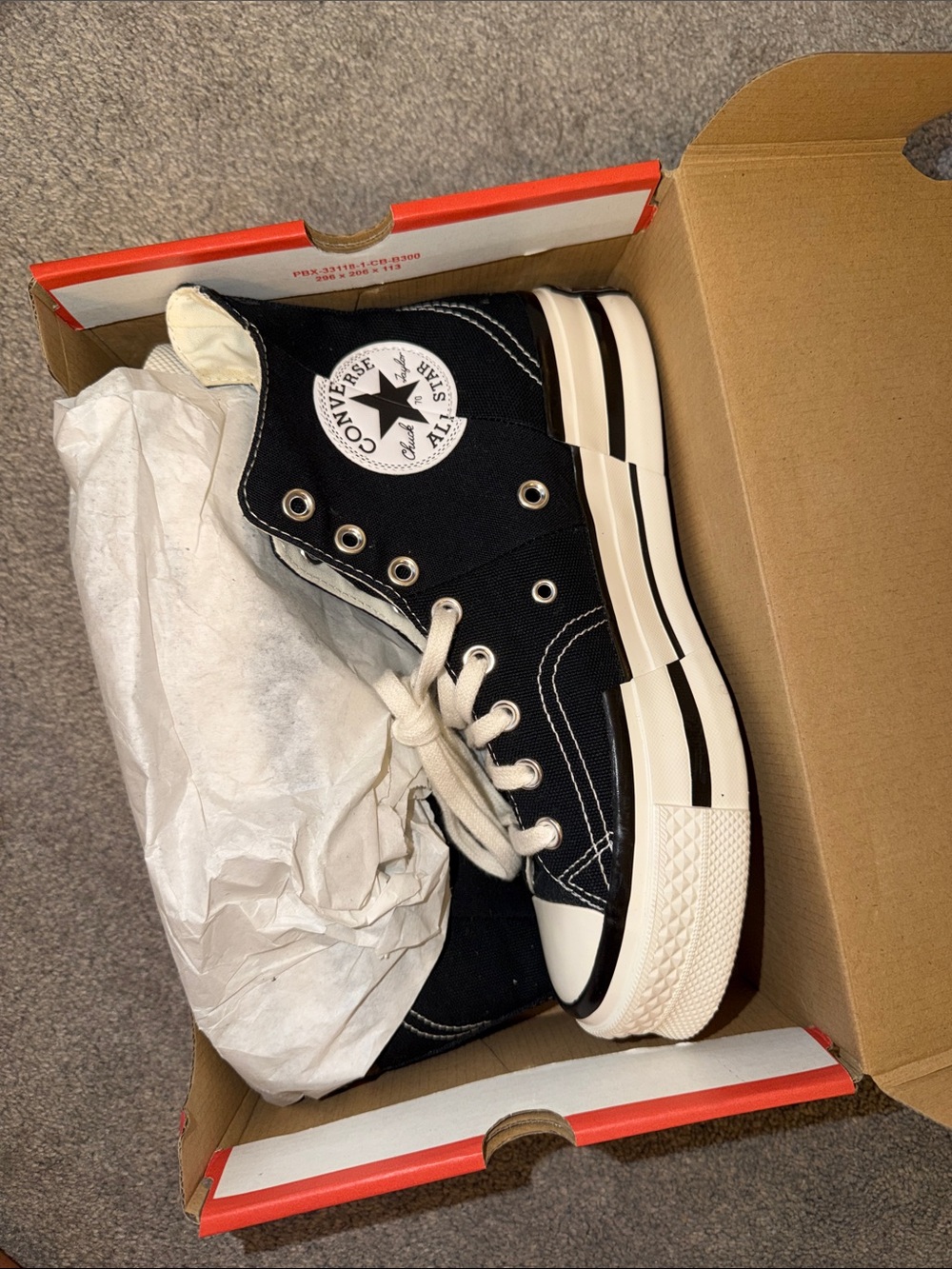 Converse Black & White Platform Chuck Taylor High Top Sneakers